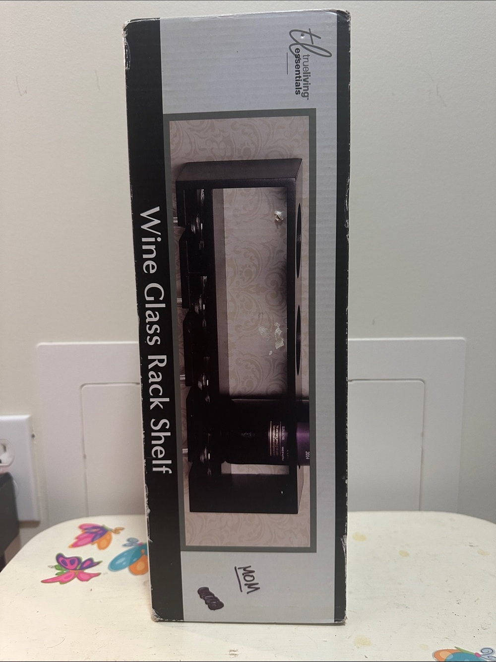 Black Wine Glass Rack Shelf